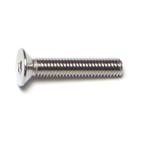 Midwest Fastener M3-0.50 Socket Head Cap Screw, Flat, Plain Stainless Steel, 16 mm Length, 8 PK 77025